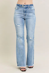 High Waist Flare Jeans + Shield Pockets With Plus Size Judy Blue LT 0(24)